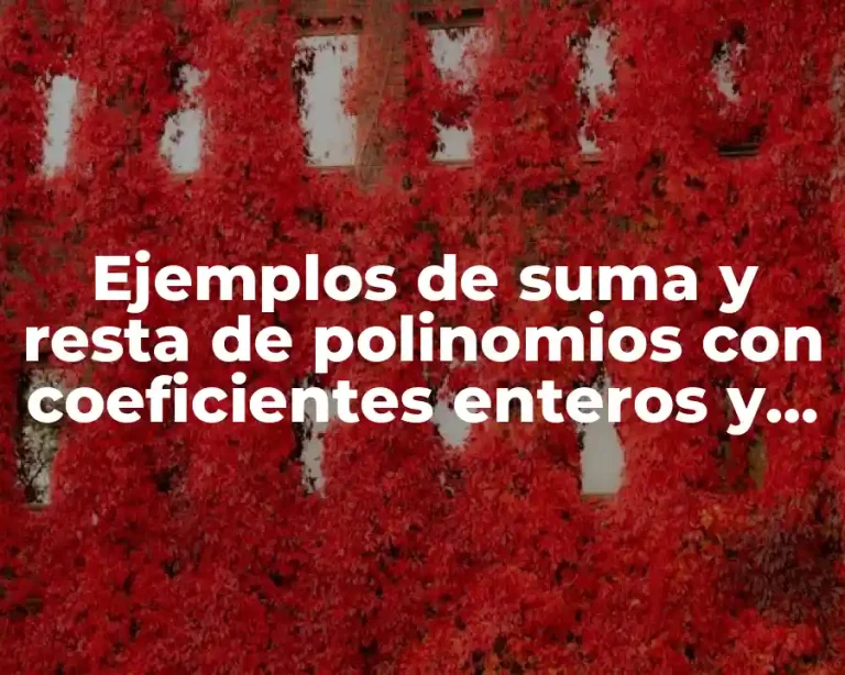 Ejemplos de suma y resta de polinomios con coeficientes enteros y Significado