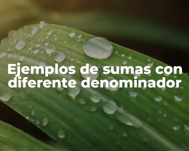 Ejemplos de sumas con diferente denominador