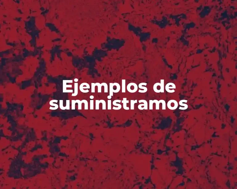 Ejemplos de suministramos