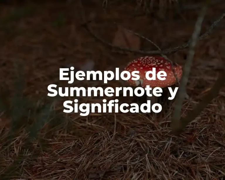 Ejemplos de Summernote y Significado