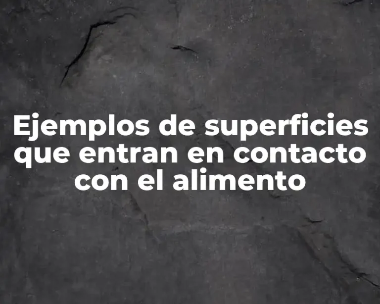 Ejemplos de superficies que entran en contacto con el alimento