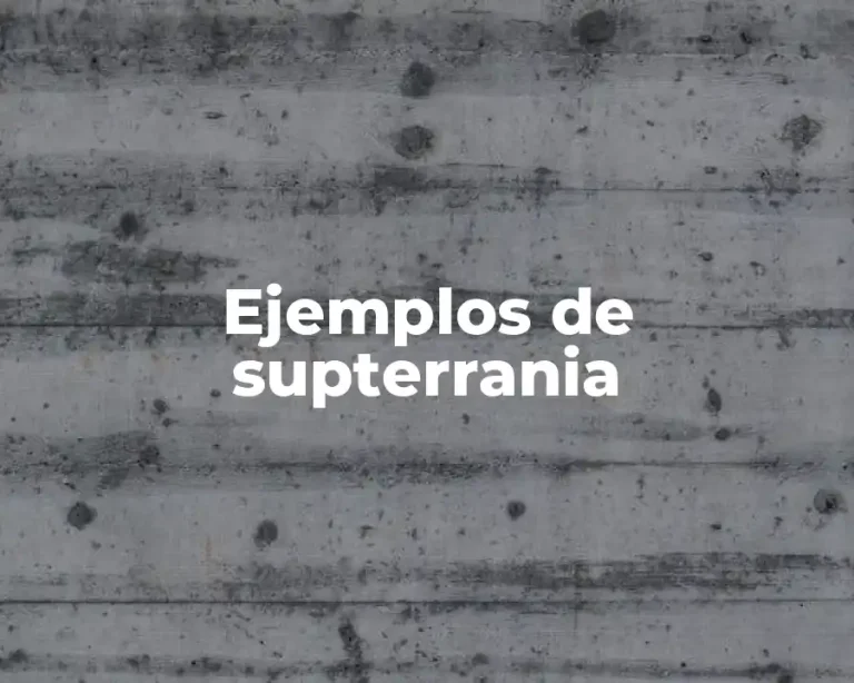 Ejemplos de supterrania
