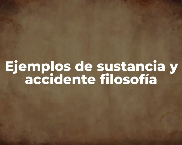 Ejemplos de sustancia y accidente filosofía
