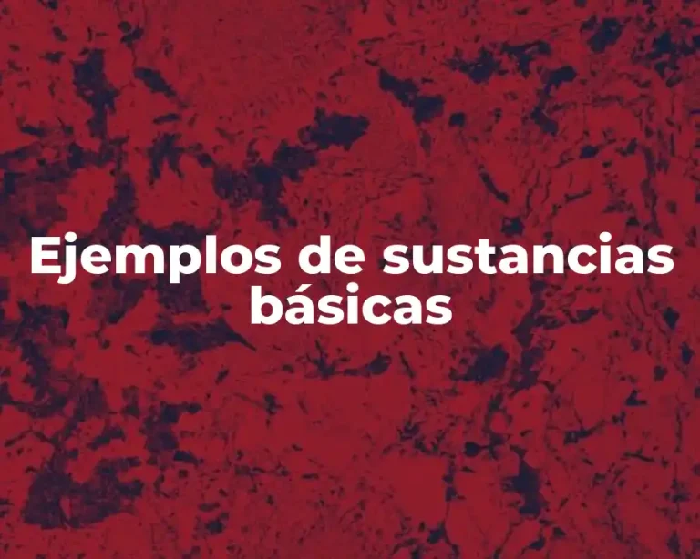 Ejemplos de sustancias básicas