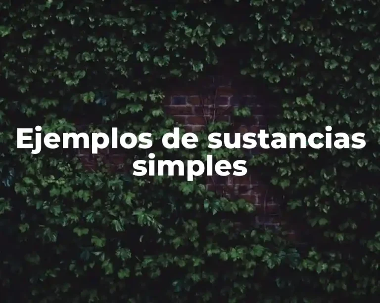 Ejemplos de sustancias simples