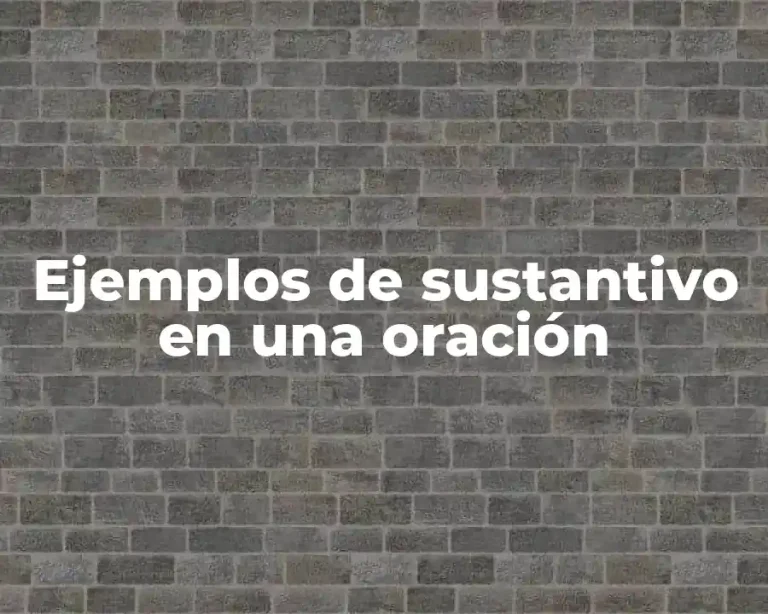 Ejemplos de sustantivo en una oración