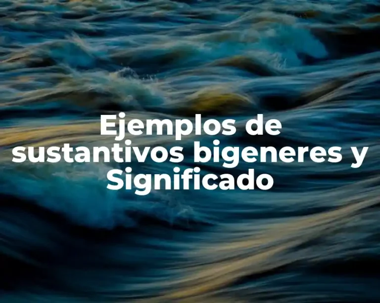 Ejemplos de sustantivos bigeneres y Significado
