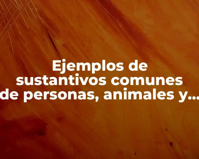 Ejemplos de sustantivos comunes de personas, animales y cosas