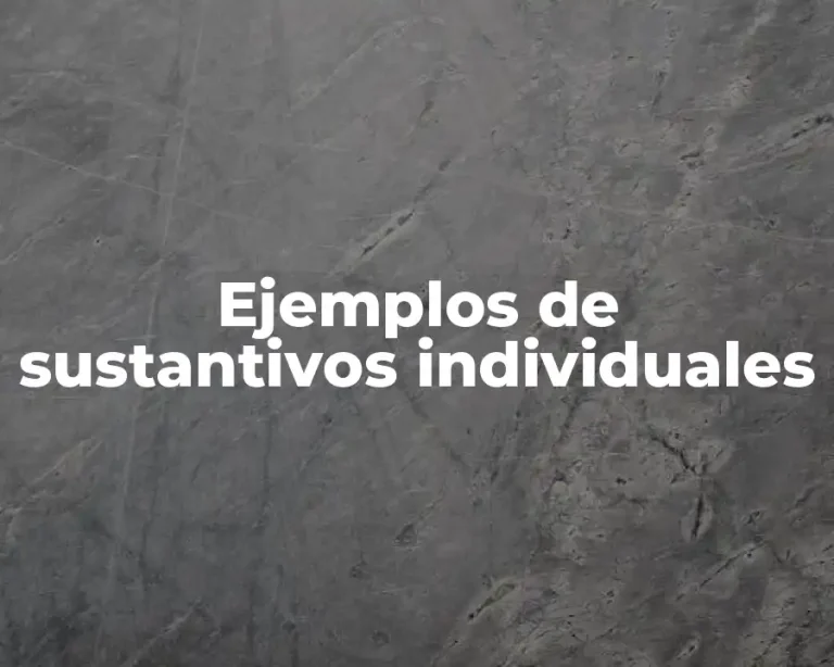 Ejemplos de sustantivos individuales