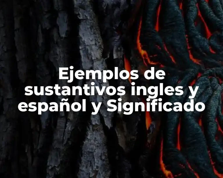 Ejemplos de sustantivos ingles y español y Significado