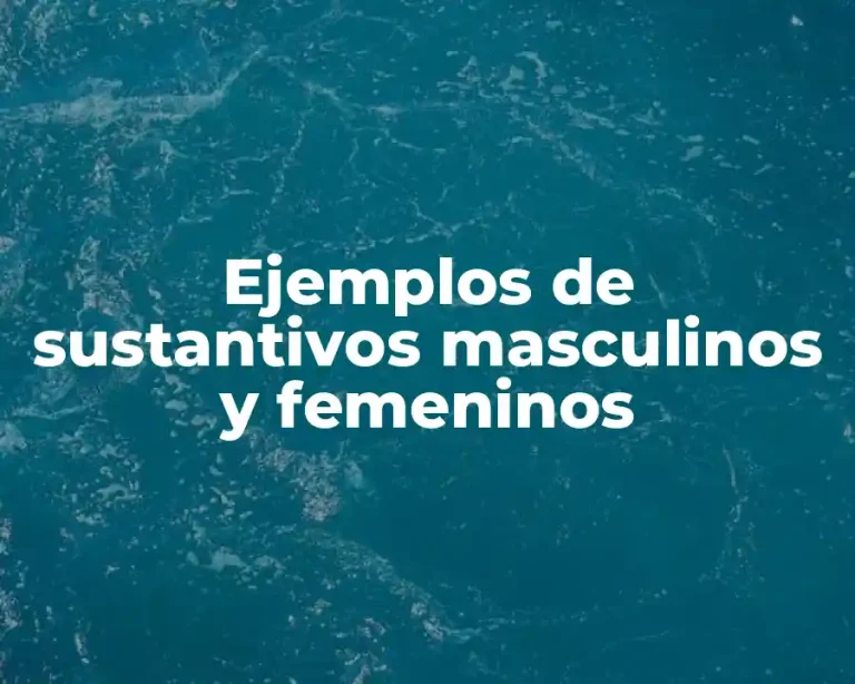 Ejemplos de sustantivos masculinos y femeninos
