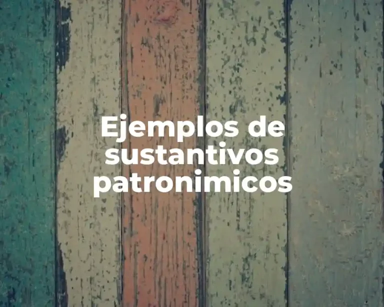 Ejemplos de sustantivos patronimicos