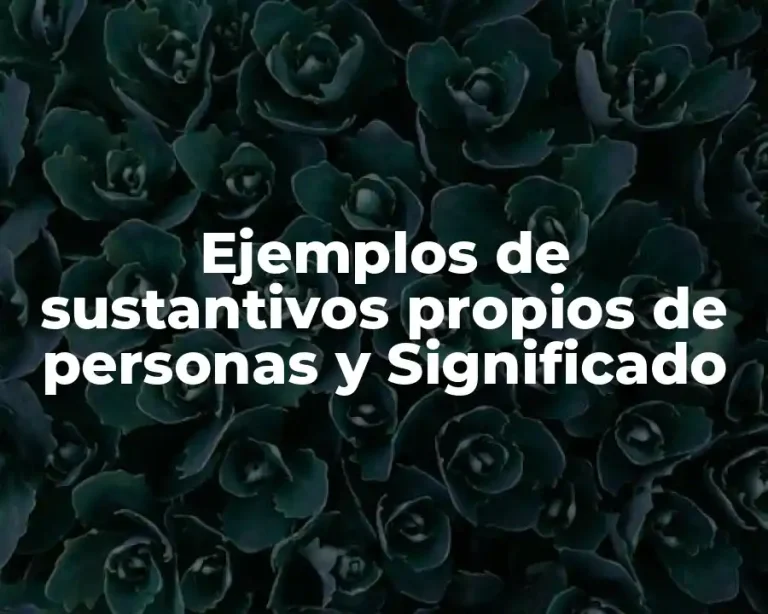 Ejemplos de sustantivos propios de personas y Significado