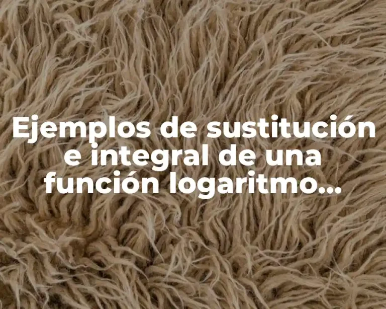 Ejemplos de sustitución e integral de una función logaritmo natural y Significado