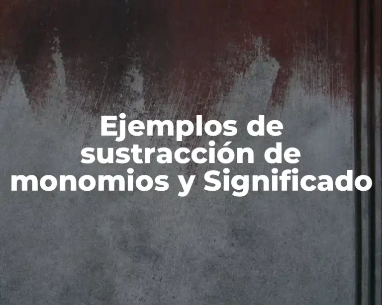Ejemplos de sustracción de monomios y Significado