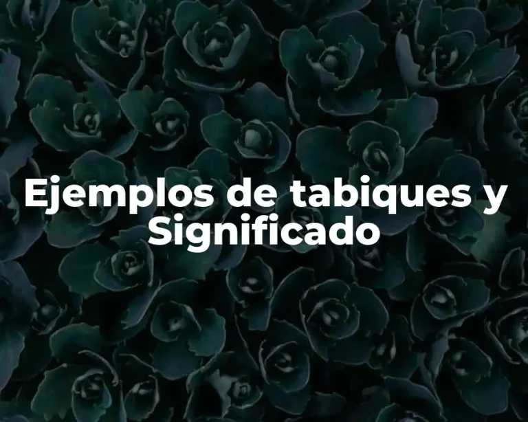Ejemplos de tabiques y Significado