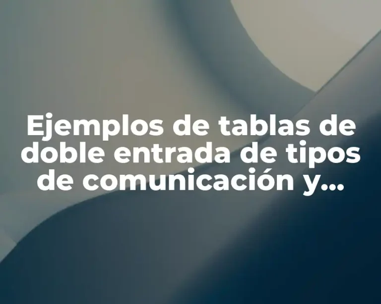 Ejemplos de tablas de doble entrada de tipos de comunicación y Significado