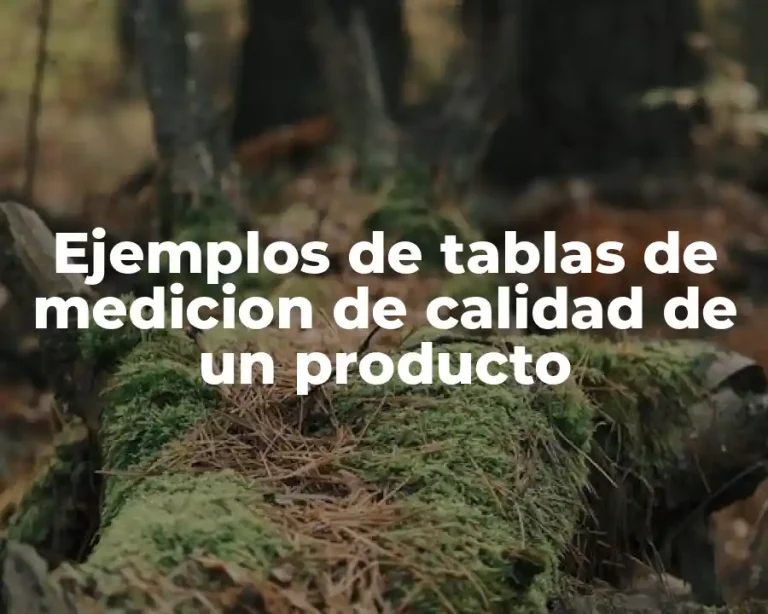 Ejemplos de tablas de medicion de calidad de un producto