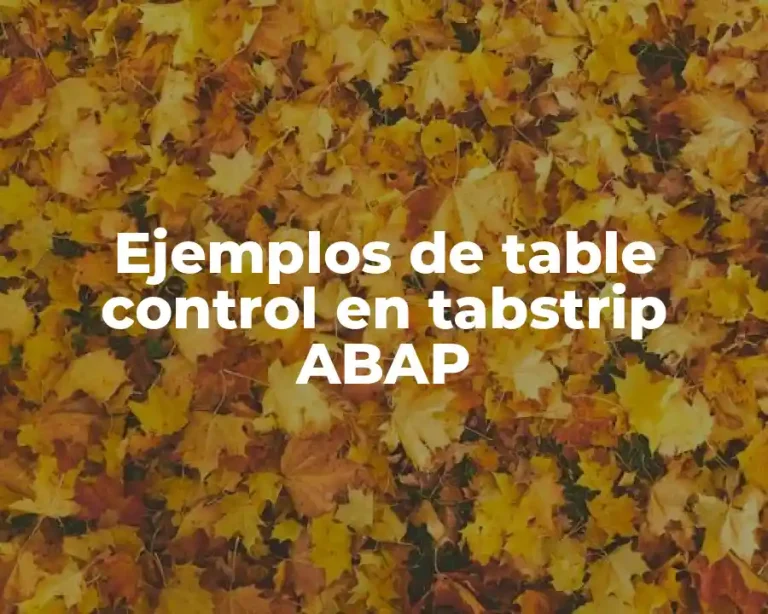 Ejemplos de table control en tabstrip ABAP