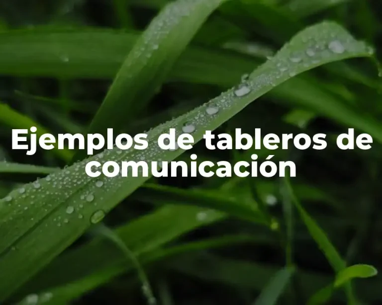 Ejemplos de tableros de comunicación