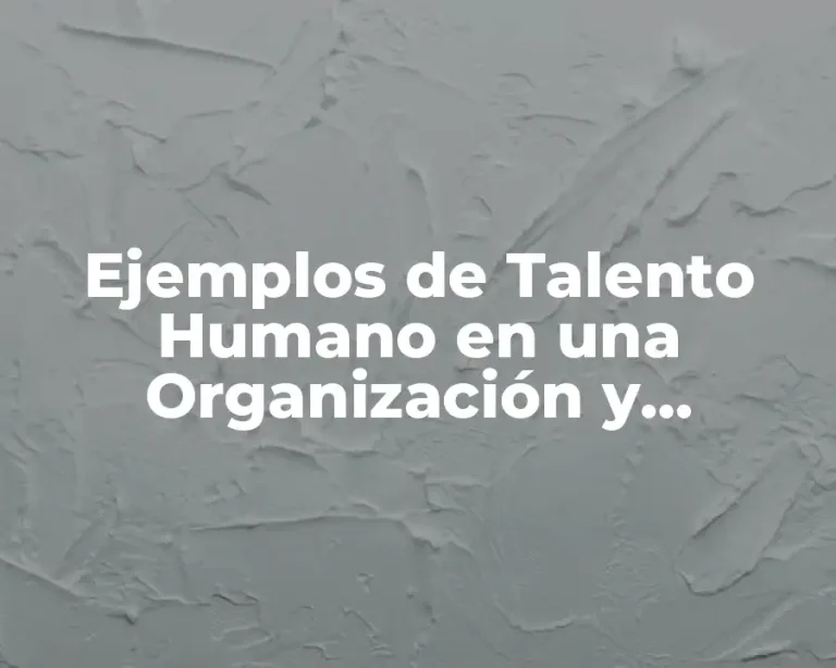 Ejemplos de Talento Humano en una Organización y Significado