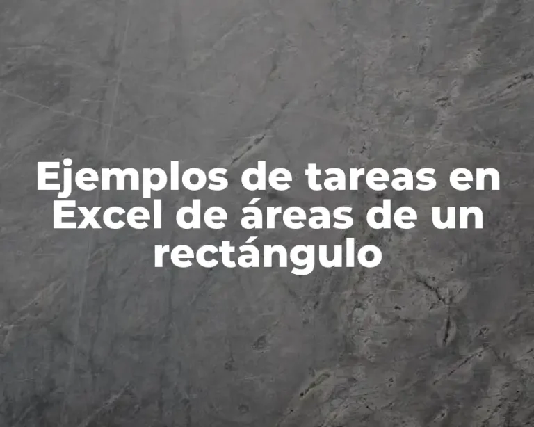 Ejemplos de tareas en Excel de áreas de un rectángulo