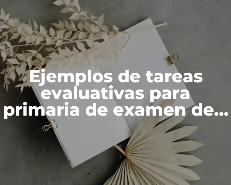 Ejemplos de tareas evaluativas para primaria de examen de desempeño y Significado