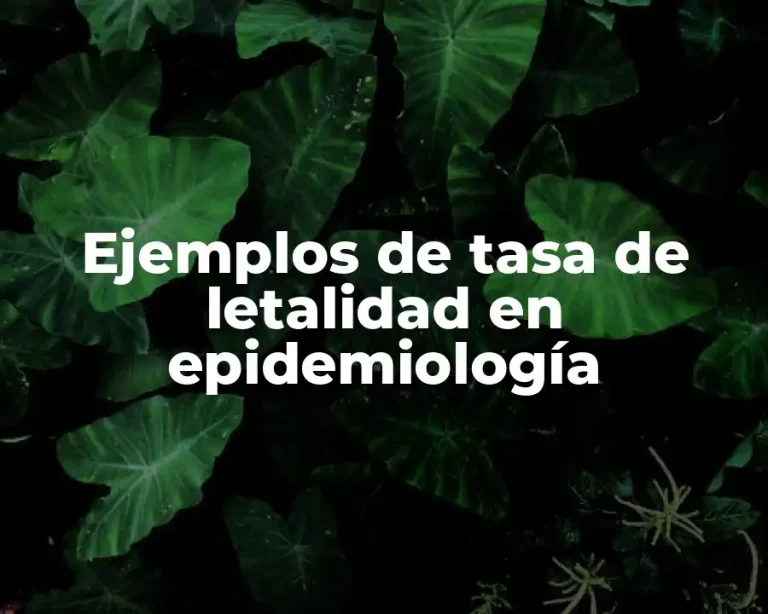 Ejemplos de tasa de letalidad en epidemiología