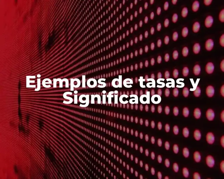 Ejemplos de tasas y Significado