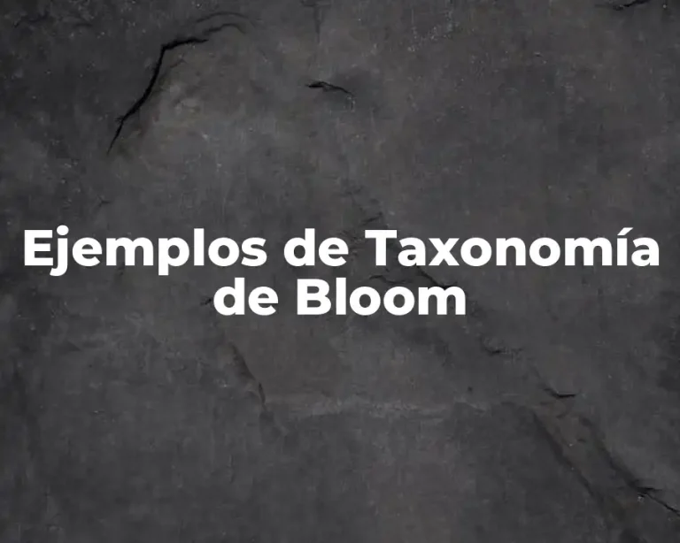 Ejemplos de Taxonomía de Bloom