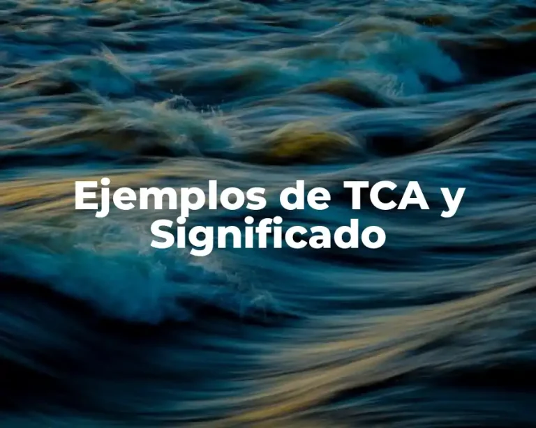 Ejemplos de TCA y Significado