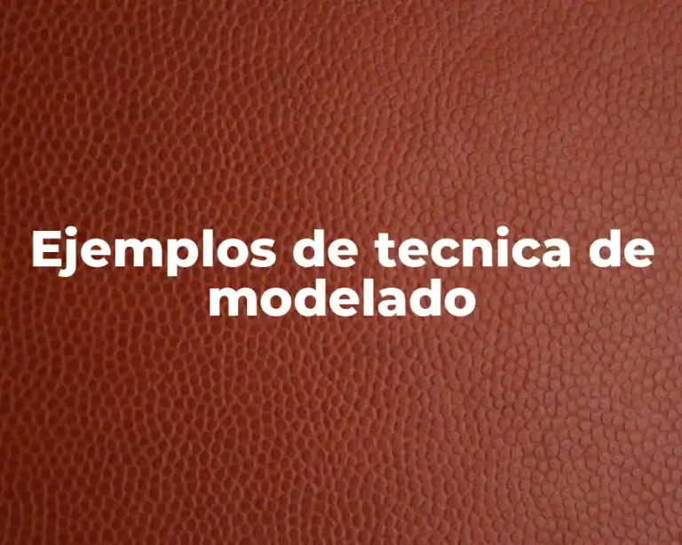 Ejemplos de tecnica de modelado
