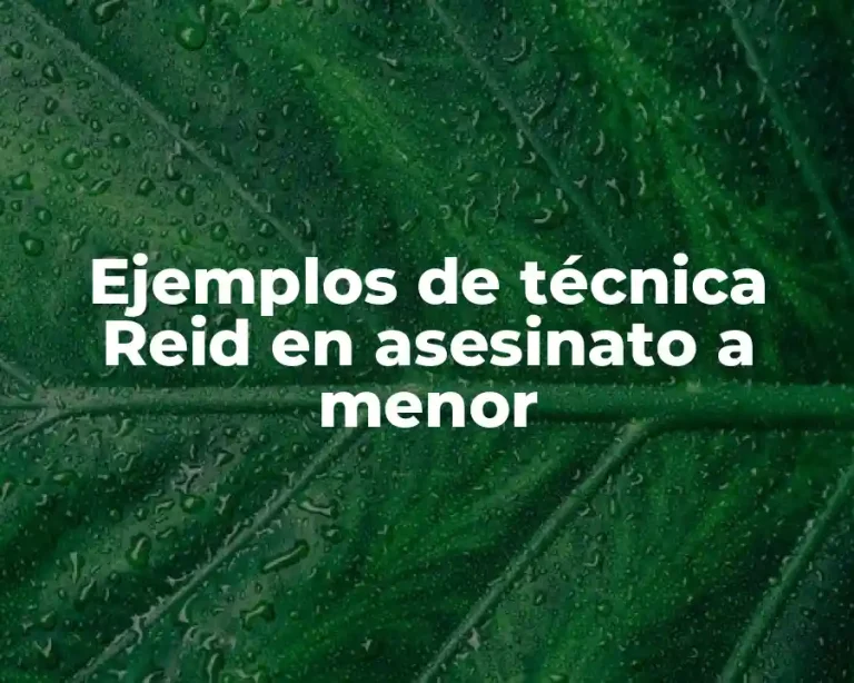 Ejemplos de técnica Reid en asesinato a menor