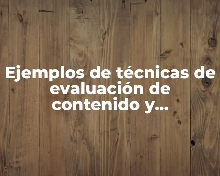 Ejemplos de técnicas de evaluación de contenido y competencia y Significado