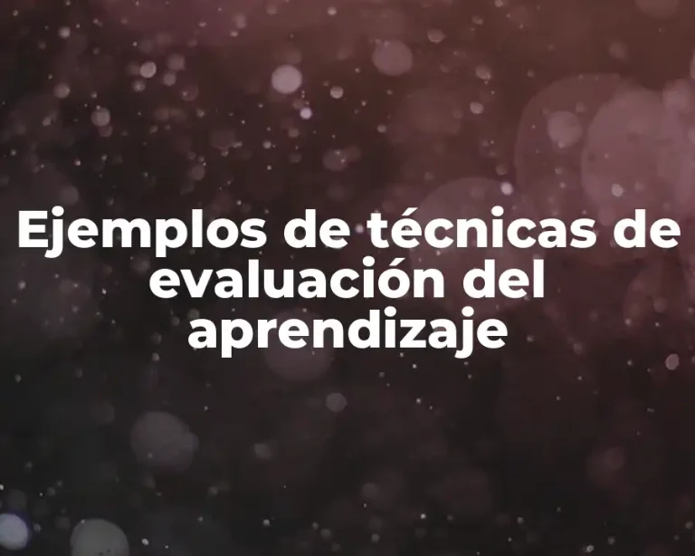 Ejemplos de técnicas de evaluación del aprendizaje