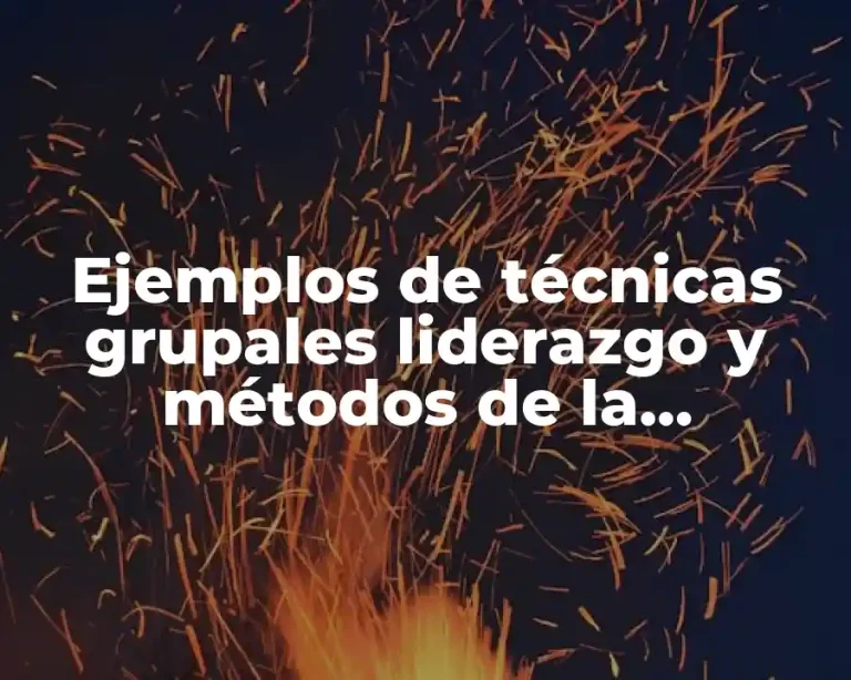 Ejemplos de técnicas grupales liderazgo y métodos de la evaluación y Significado