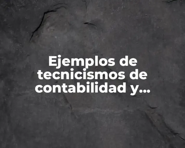Ejemplos de tecnicismos de contabilidad y Significado