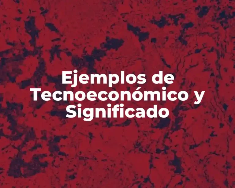 Ejemplos de Tecnoeconómico y Significado