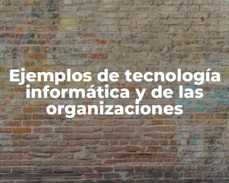 Ejemplos de tecnología informática y de las organizaciones