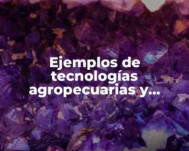 Ejemplos de tecnologías agropecuarias y pesqueras