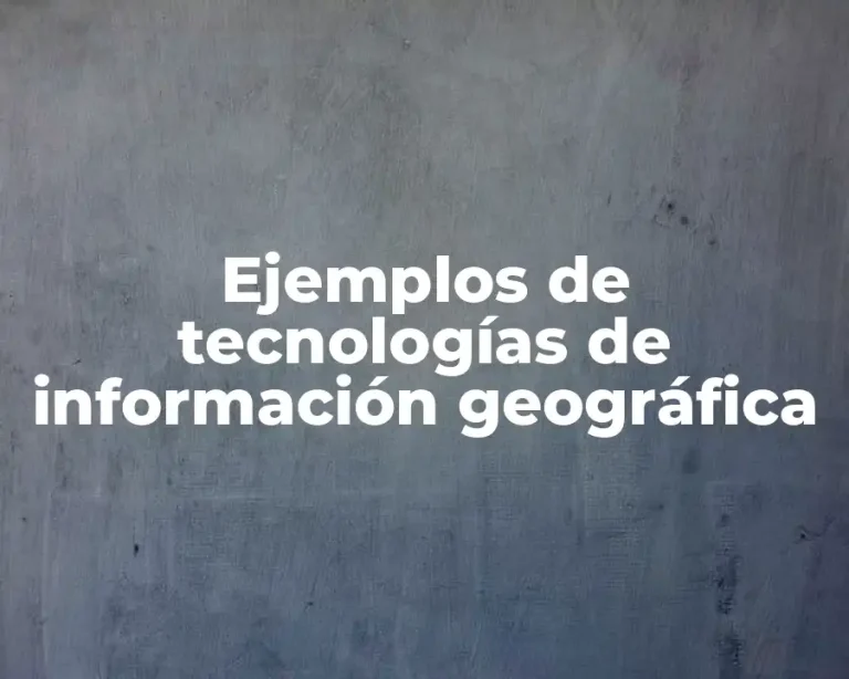 Ejemplos de tecnologías de información geográfica