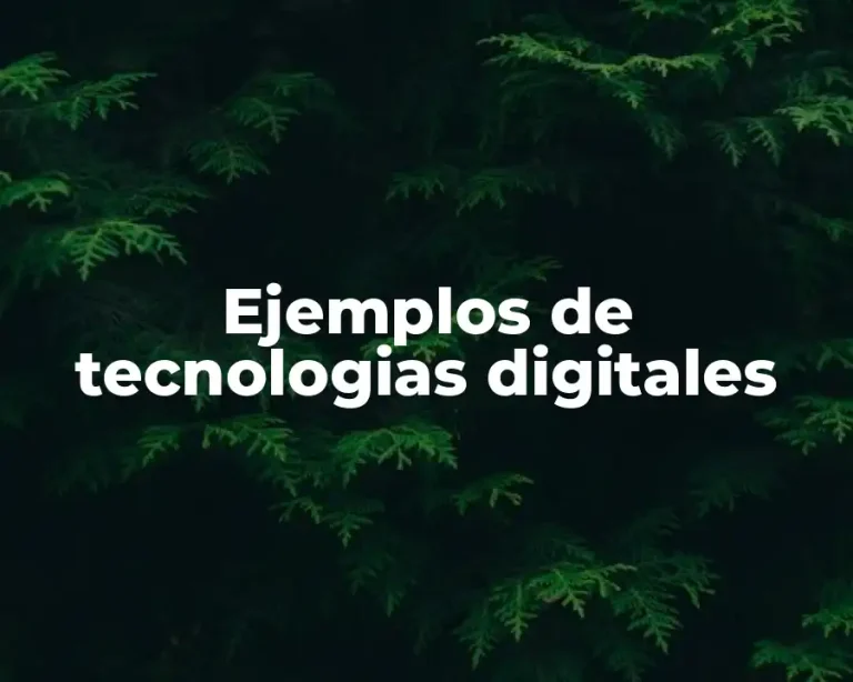 Ejemplos de tecnologias digitales