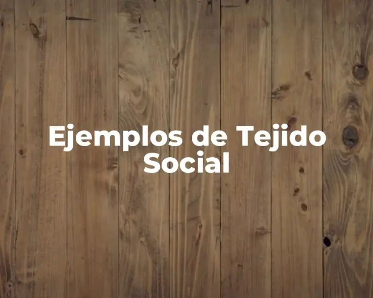 Ejemplos de Tejido Social