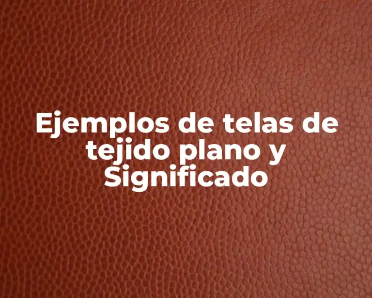 Ejemplos de telas de tejido plano y Significado