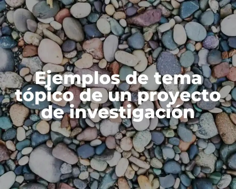 Ejemplos de tema tópico de un proyecto de investigación