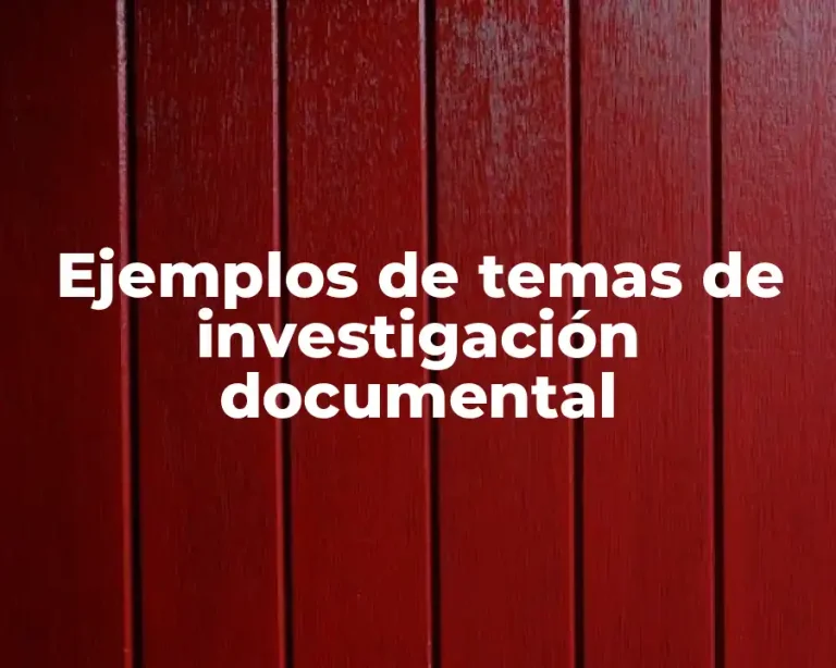 Ejemplos de temas de investigación documental