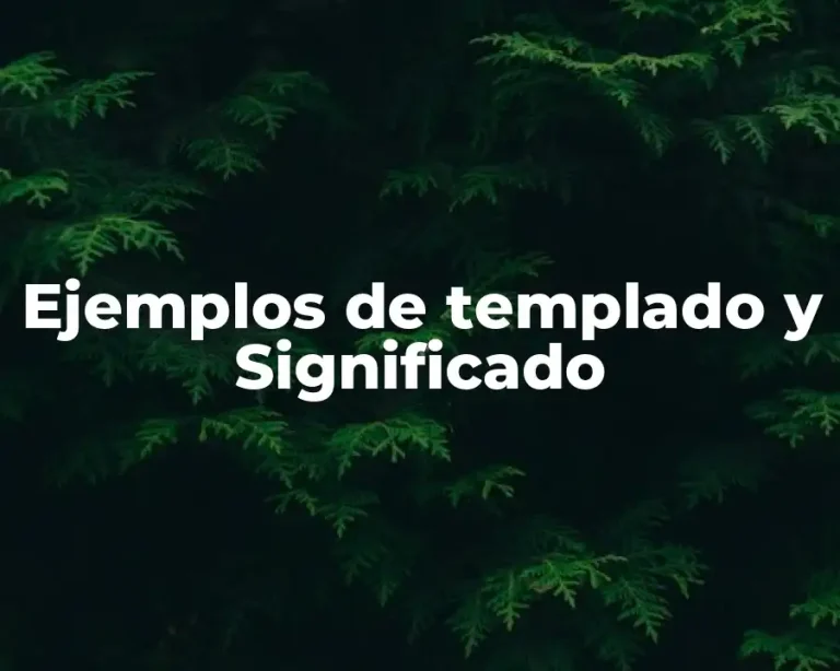 Ejemplos de templado y Significado