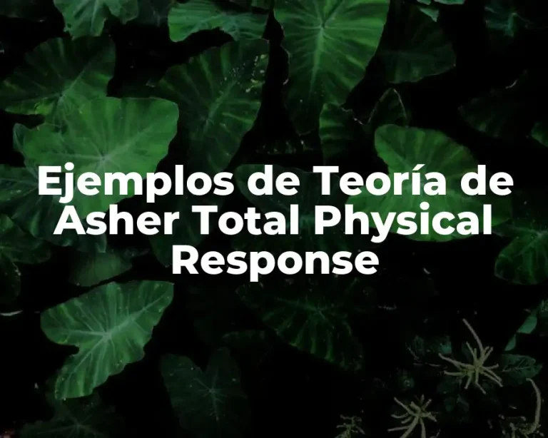 Ejemplos de Teoría de Asher Total Physical Response