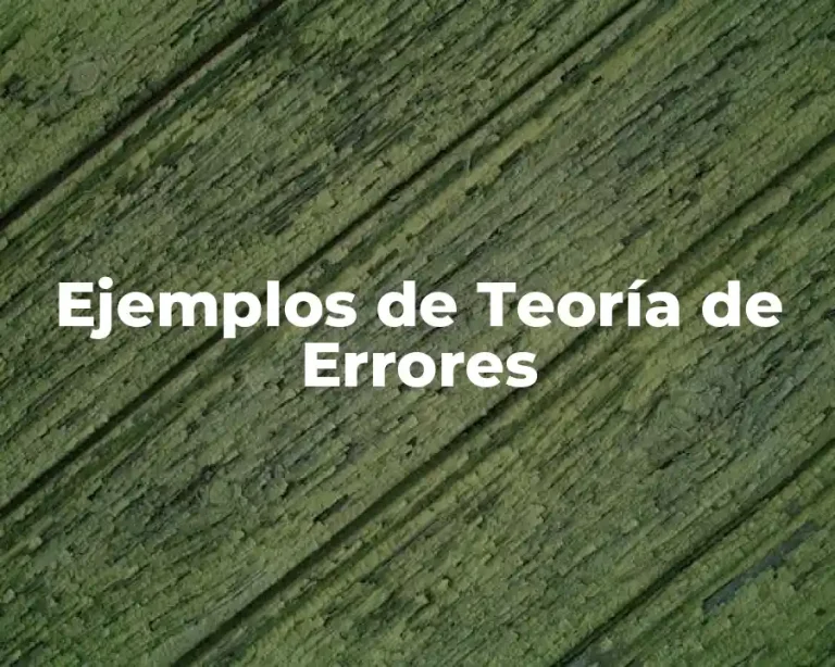 Ejemplos de Teoría de Errores