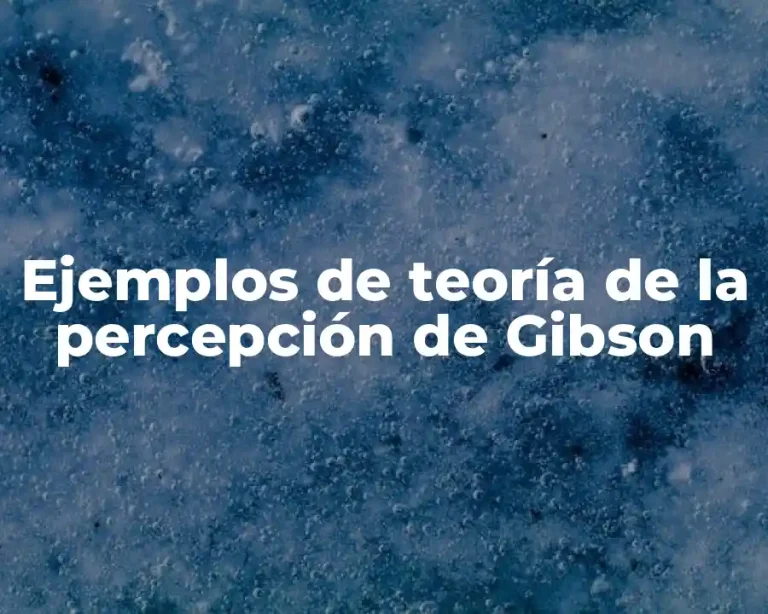 Ejemplos de teoría de la percepción de Gibson